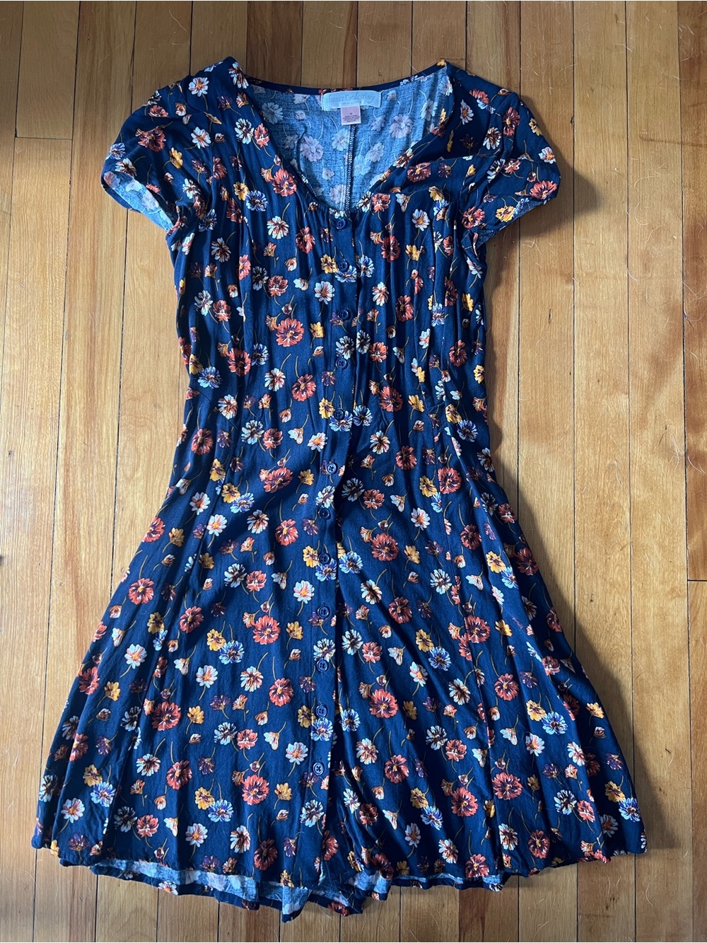 Floral Mini Dress with Corset Ties
